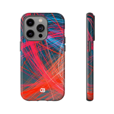 Neon Fiber Stream · Tough Phone Case for iPhone · Red