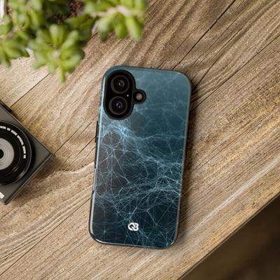 Teal Tough Phone Case for iPhone - Arctic Neural Mesh