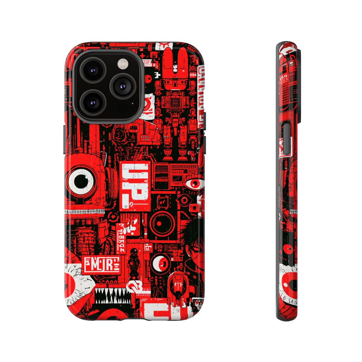 Neo Mecha Collage · Tough Phone Case for iPhone · Red