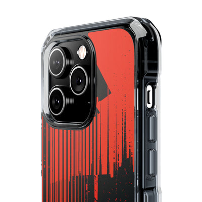 Red Impact MagSafe Phone Case for iPhone - Crimson Brutalist Distortion