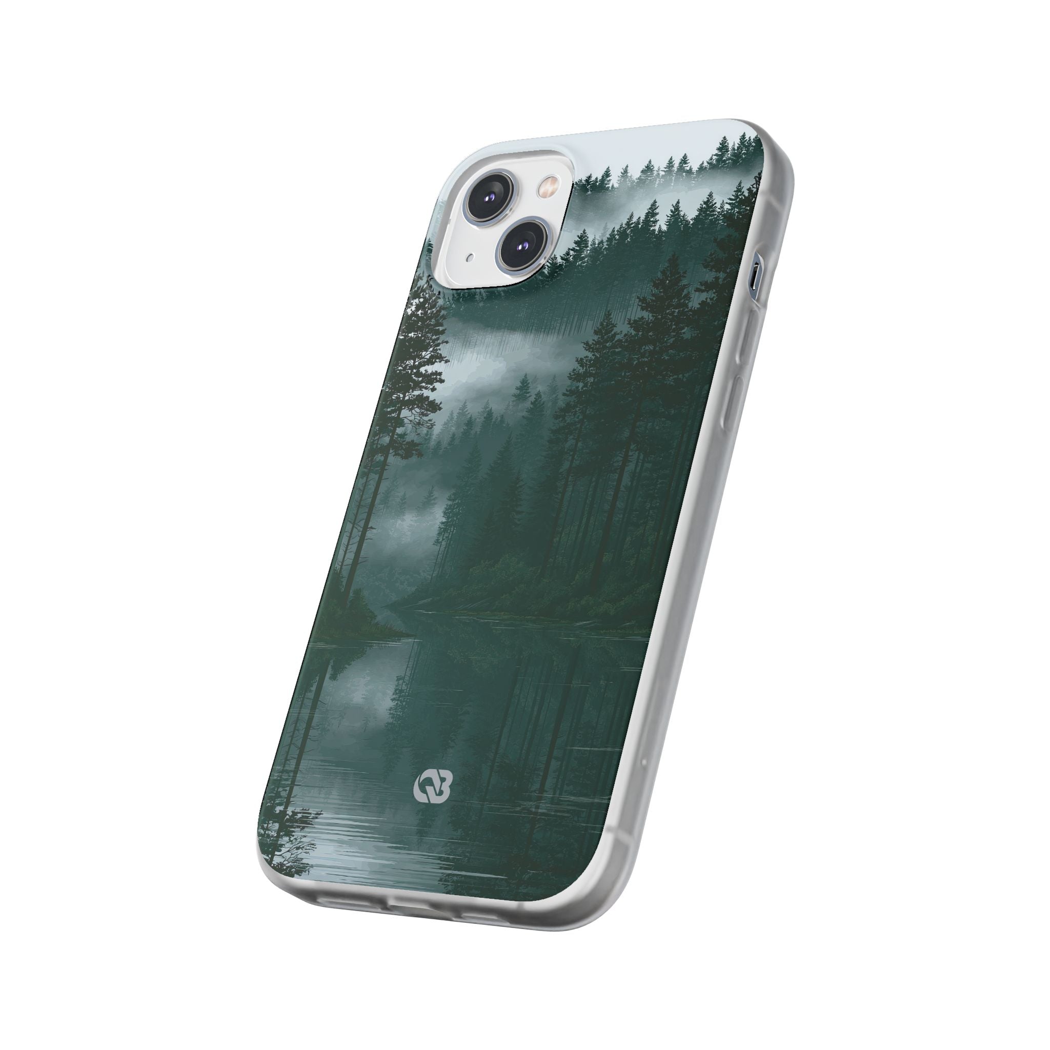Green Lite Phone Case for iPhone - Misty Evergreen Mirror
