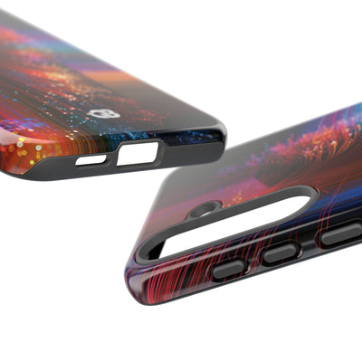 Black Tough Phone Case for Samsung - Cyber Optic Streak