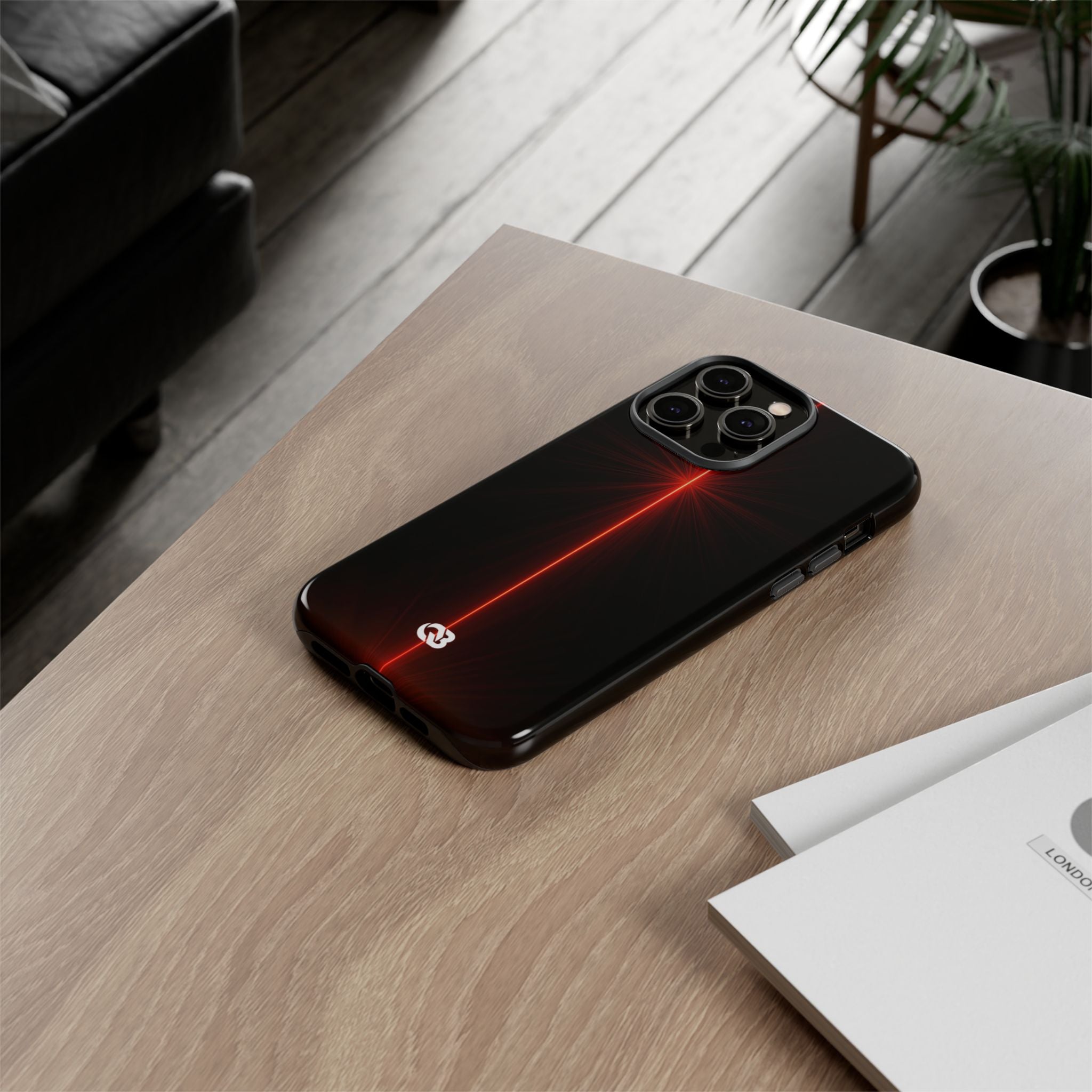 Red Tough Phone Case for iPhone - Crimson Flare Vector