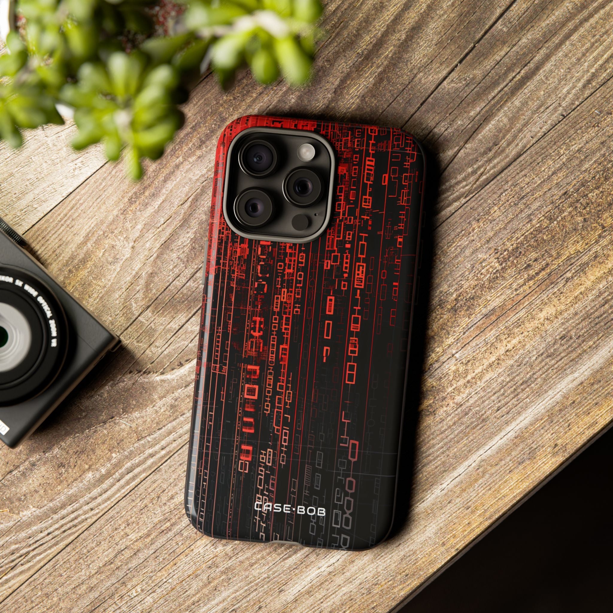 Crimson Glyphs iPhone 15 Pro Max Case - Tough