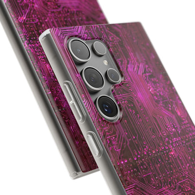 Magenta Circuit Trace · Lite Phone Case for Samsung · Pink