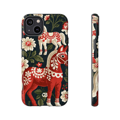 Nordic Dala Meadow · Tough Phone Case for iPhone · Red