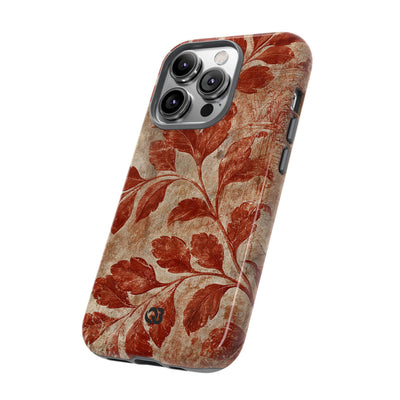 Terracotta Botanical Fresco · Tough Phone Case for iPhone · Red