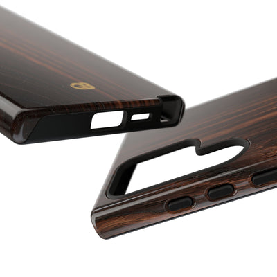 Brown Tough Phone Case for Samsung - Burnished Mahogany Grain