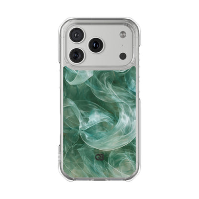 Translucent Aqua Flow · Clear Impact Magnetic Phone Case for iPhone · Teal