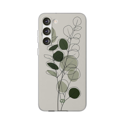 Green Lite Phone Case for Samsung - Muted Eucalyptus Sketch