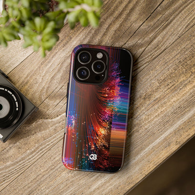 Black Tough Phone Case for iPhone - Cyber Optic Streak