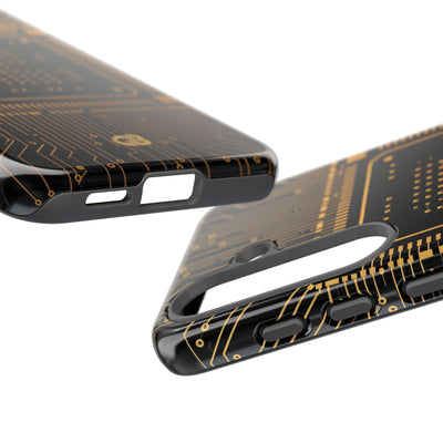 Gold Tough Phone Case for Samsung - Cyber Gold Processor