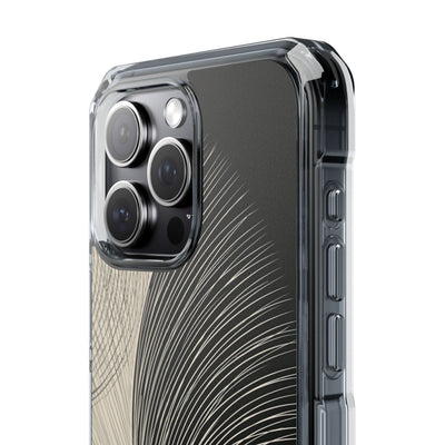 Beige Impact MagSafe Phone Case for iPhone - Obsidian Cream Plume