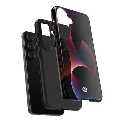 Black Tough Phone Case for Samsung - Cobalt Crimson Flux