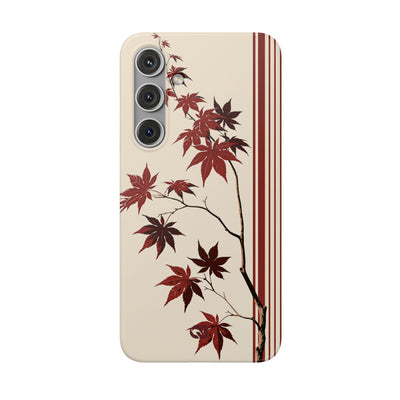 Red Lite Phone Case for Samsung - Crimson Momiji Stripe