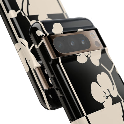 Beige Tough Phone Case for Google Pixel - Nocturnal Orchid Frame