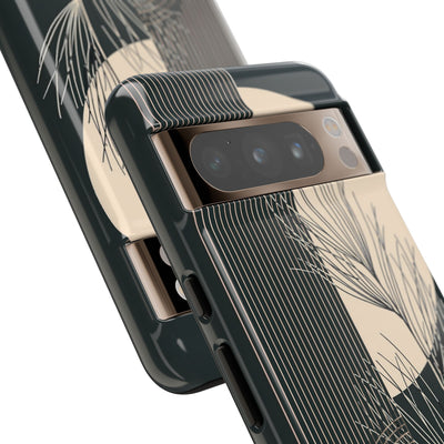 Black Tough Phone Case for Google Pixel - Obsidian Sand Willow