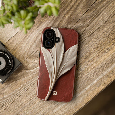 Carved Ivory Plume · Tough Phone Case for iPhone · Red