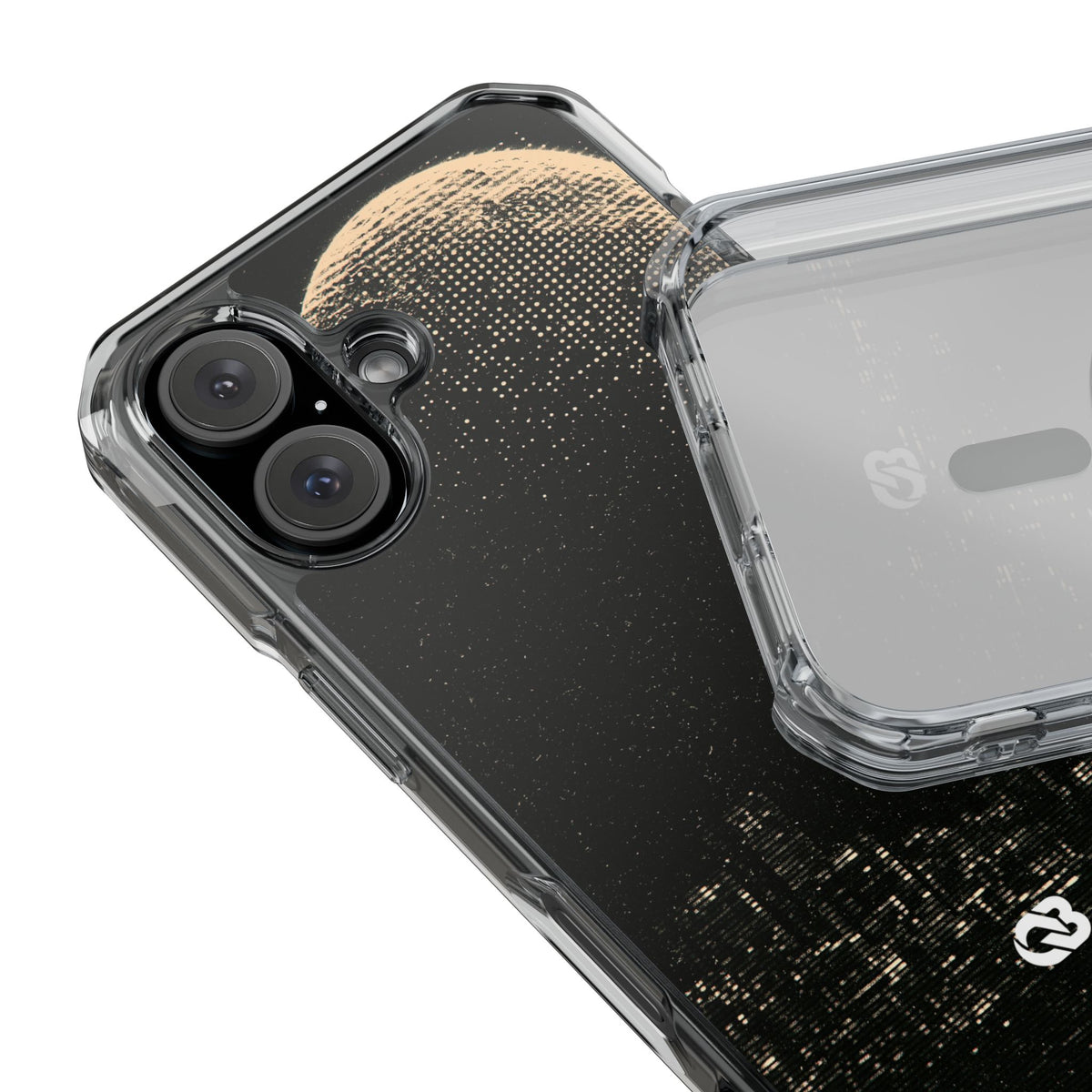 Lunar Metropolis Nocturne · Clear Impact Magnetic Phone Case for iPhone ·  Black
