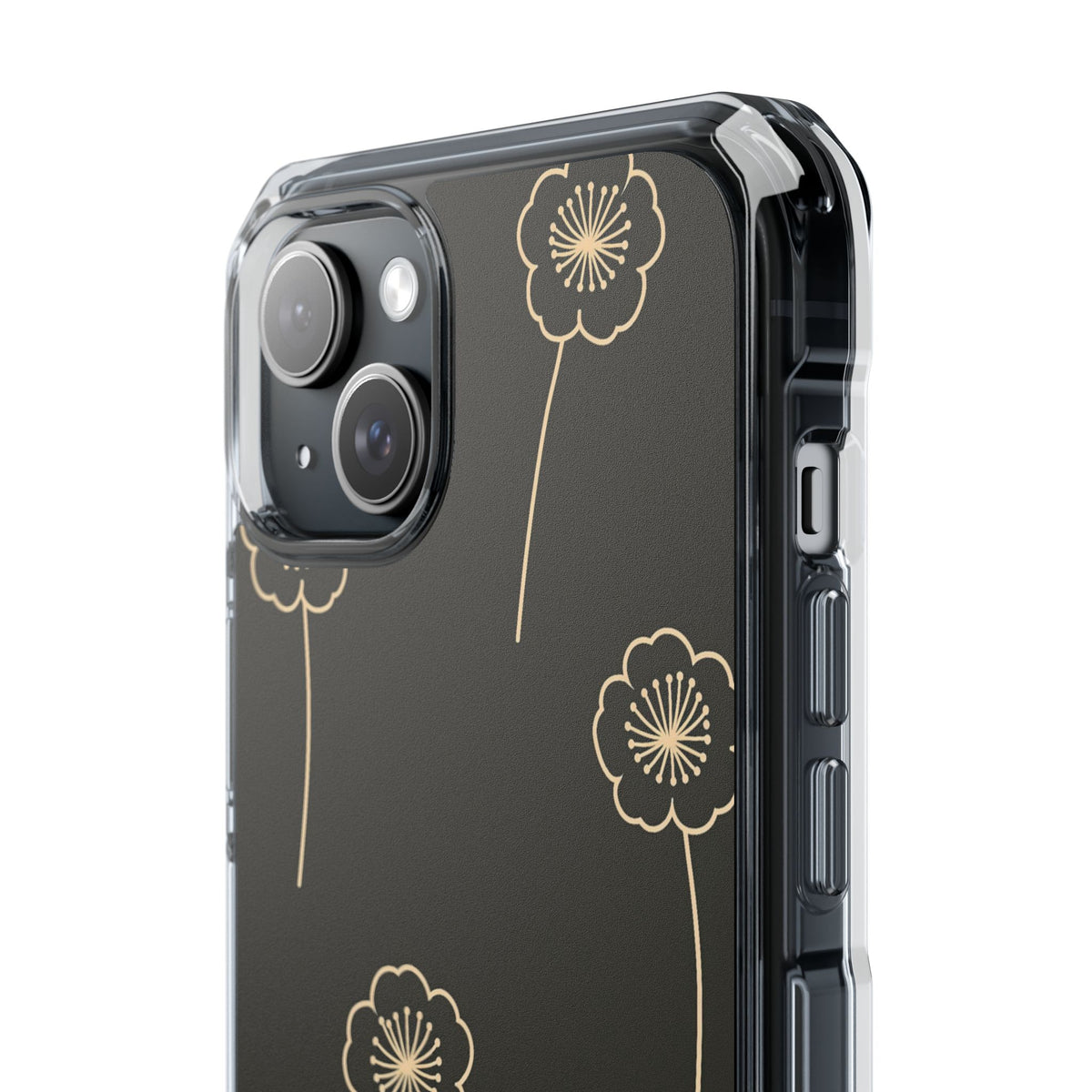 Nocturne Bloom Contours · Clear Impact Magnetic Phone Case for iPhone ·  Black