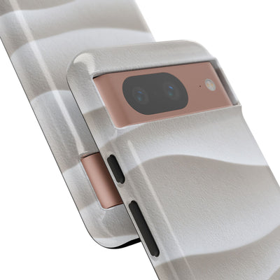 White Tough Phone Case for Google Pixel - Arctic Flow Ridges