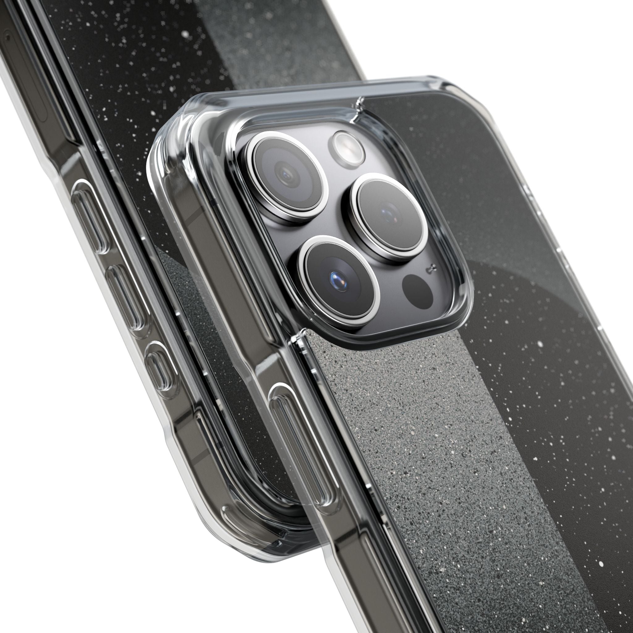 Black Impact MagSafe Phone Case for iPhone - Lunar Static Orbit