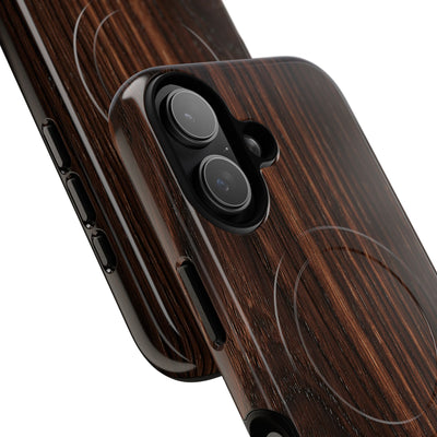 Brown Tough 2.0 Magsafe Phone Case for iPhone - Burnished Mahogany Grain
