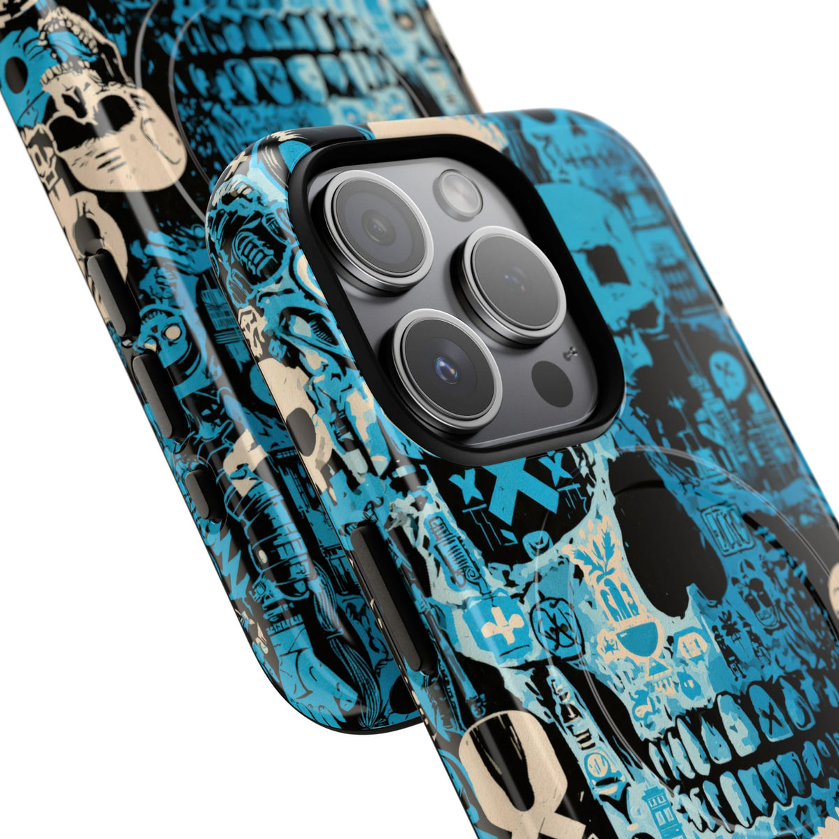 Electric Skull Graffiti · Tough 2.0 Magnetic Phone Case for iPhone · Blue