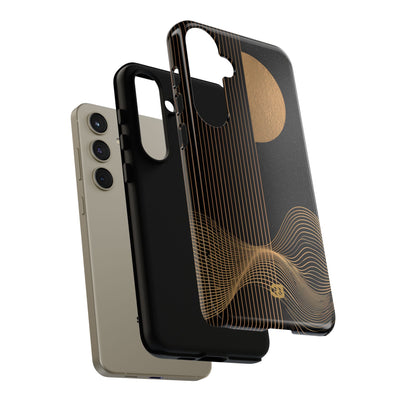 Gold Tough Phone Case for Samsung - Gilded Obsidian Dunes