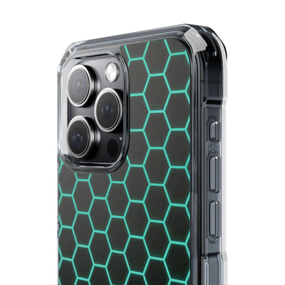 Neon Hex Spectrum · Clear Impact Magnetic Phone Case for iPhone · Teal