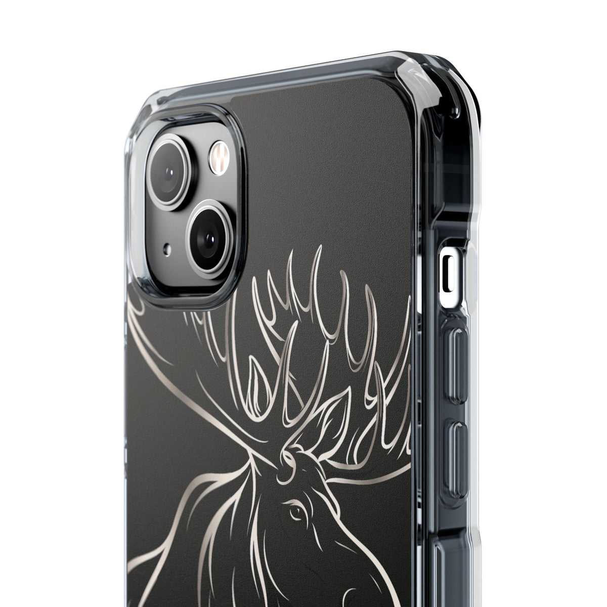 Nordic Moose Contour · Clear Impact Magnetic Phone Case for iPhone · Black