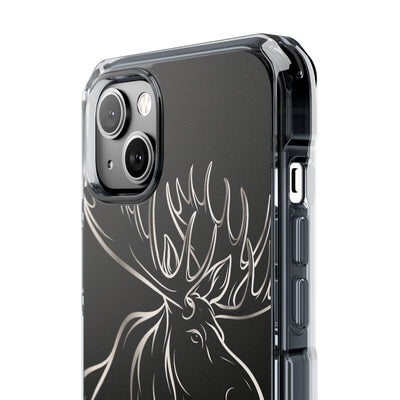Nordic Moose Contour · Clear Impact Magnetic Phone Case for iPhone · Black