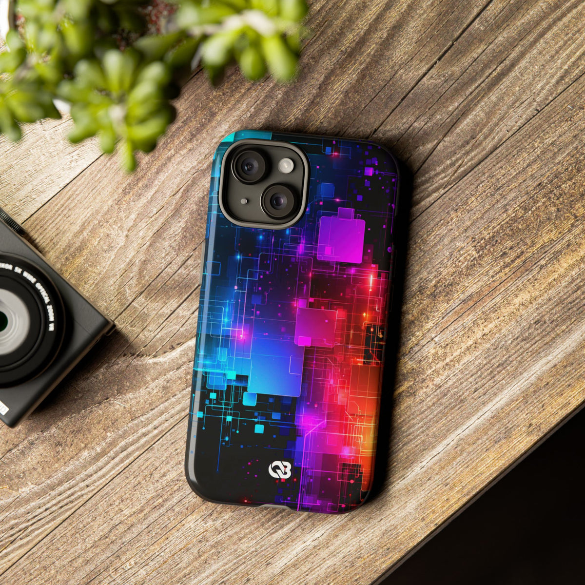 Spectral Circuit Grid · Tough Phone Case for iPhone · Black