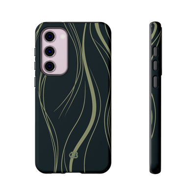 Green Tough Phone Case for Samsung - Obsidian Sage Flow