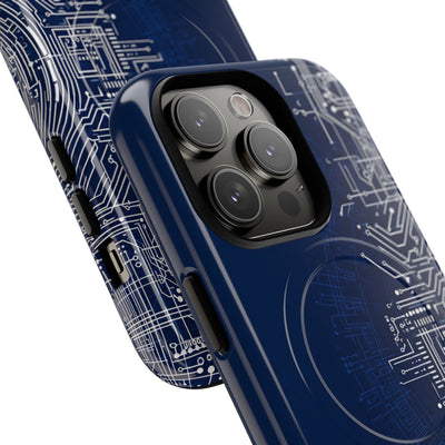 Blue Tough 2.0 Magsafe Phone Case for iPhone - Cobalt Circuit Logic