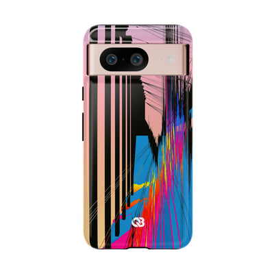 Blue Tough Phone Case for Google Pixel - Fractured Data Skyline