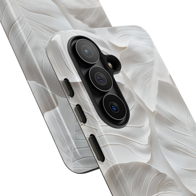 Sculpted Ivory Leaves · Tough Phone Case for Samsung