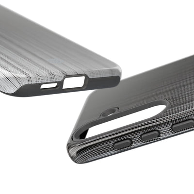 Grey Tough Phone Case for Samsung - Static Vertical Dither