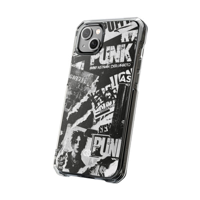 Underground Punk Collage · Clear Impact Magnetic Phone Case for iPhone · Black