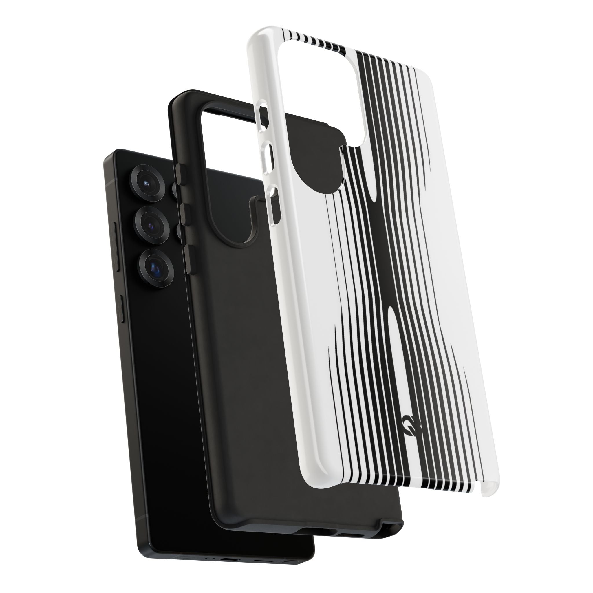 White Tough Phone Case for Samsung - Kinetic Mono Distortion