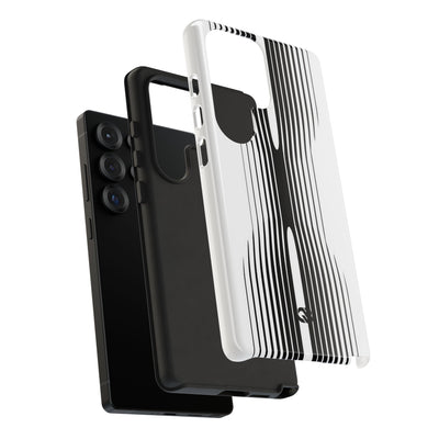White Tough Phone Case for Samsung - Kinetic Mono Distortion
