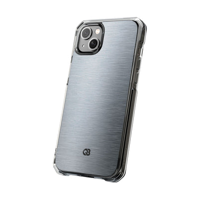 Silver Impact MagSafe Phone Case for iPhone - Satin Chrome Grain