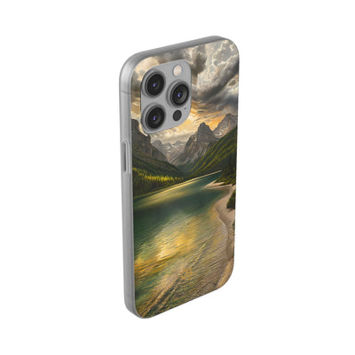 Gilded Mountain Lake · Soft Phone Case for iPhone