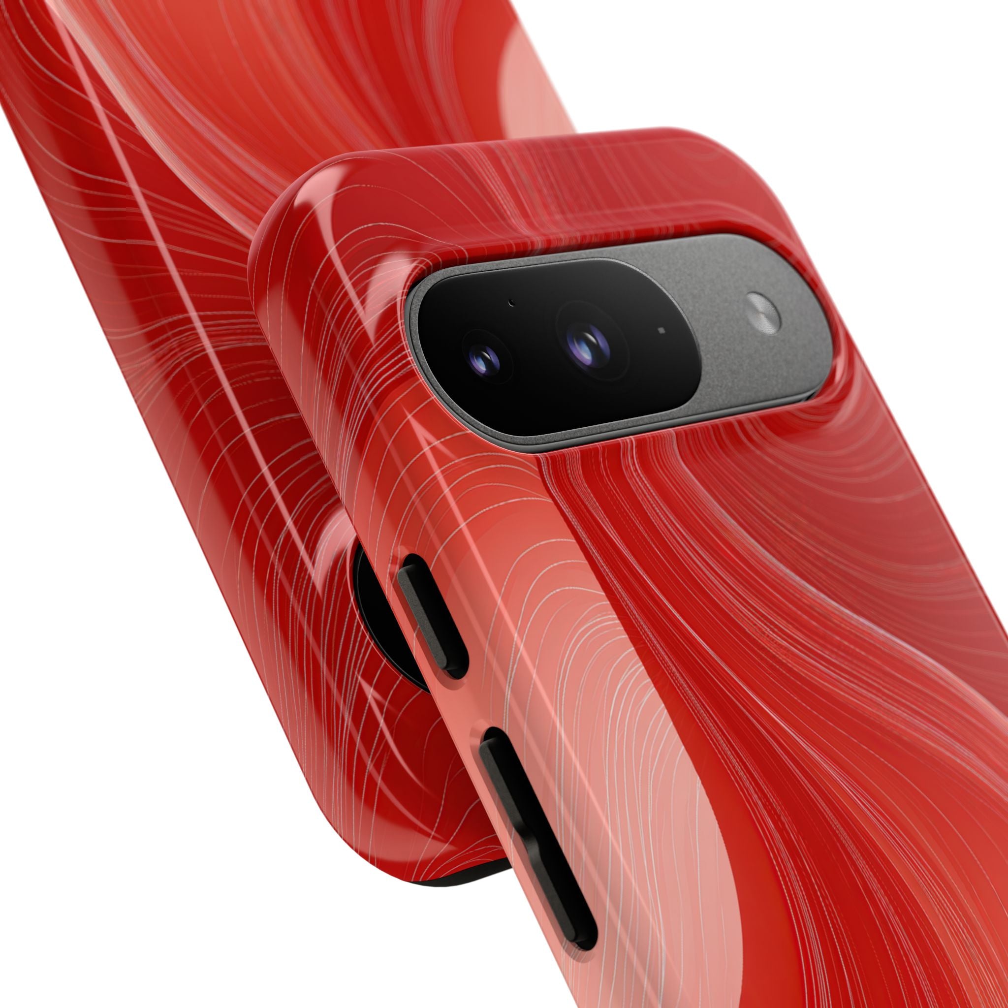 Red Tough Phone Case for Google Pixel - Crimson Silk Strands