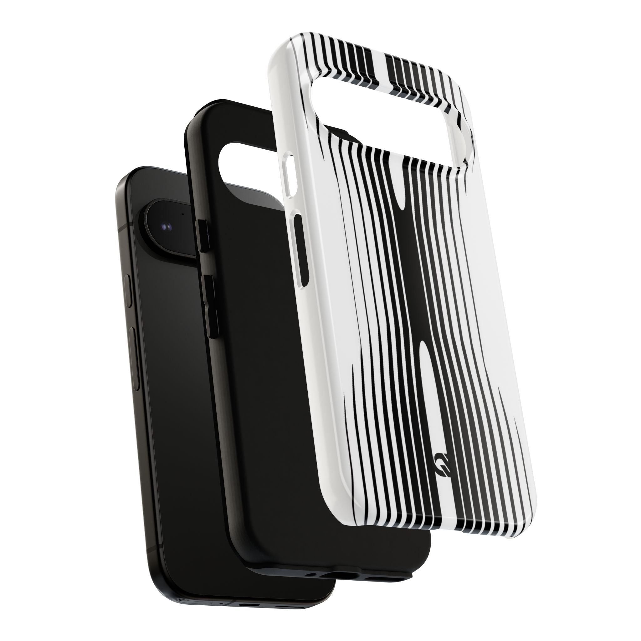 White Tough Phone Case for Google Pixel - Kinetic Mono Distortion
