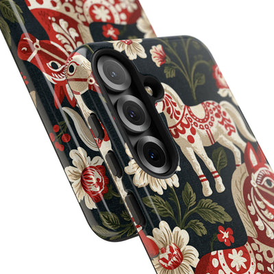 Nordic Dala Meadow · Tough Phone Case for Samsung · Red