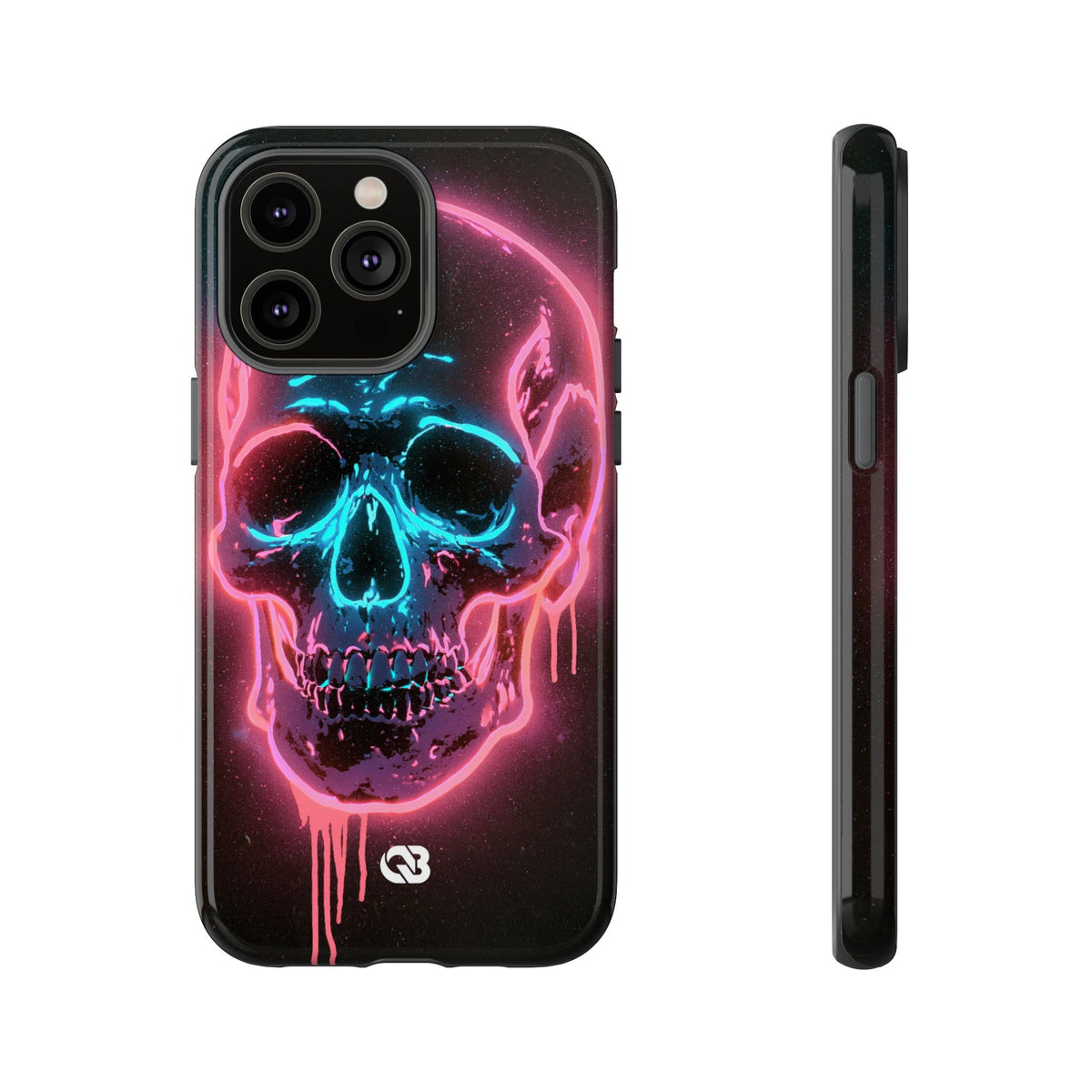 Neon Drip Skull · Tough Phone Case for iPhone · Black