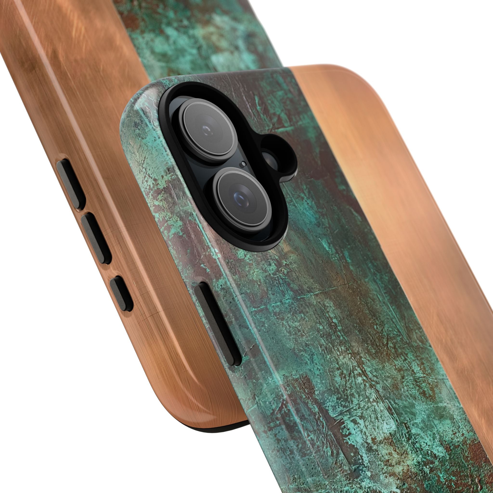 Teal Tough Phone Case for iPhone - Verdigris Copper Slab