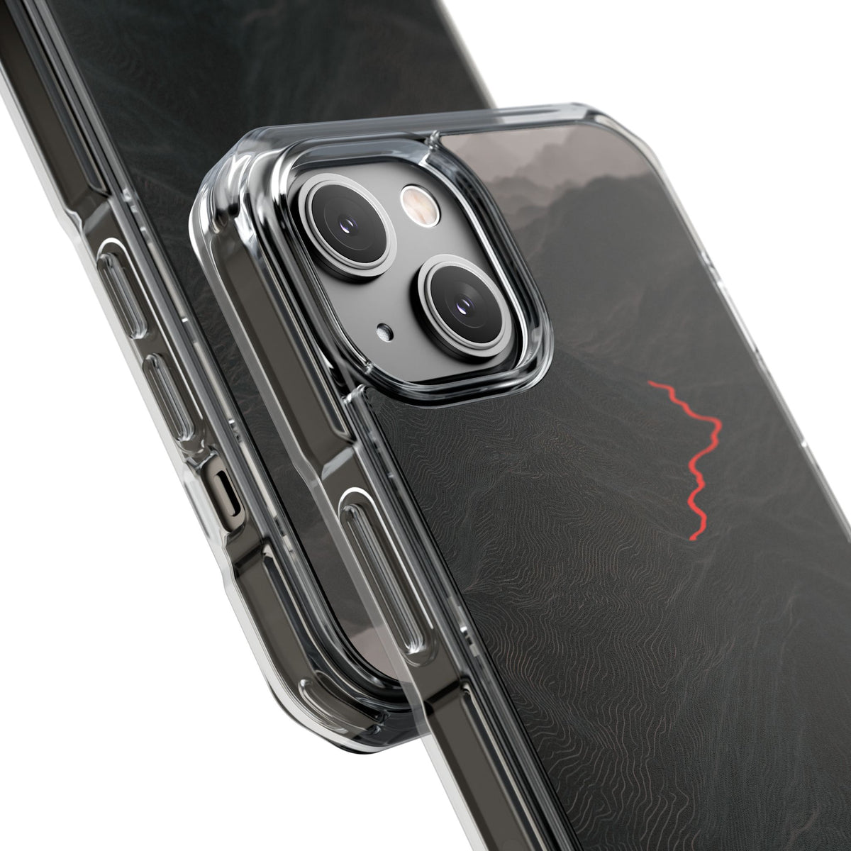 Crimson Ridge Pass · Clear Impact Magnetic Phone Case for iPhone ·  Black