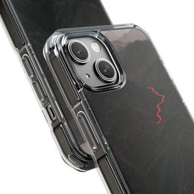 Crimson Ridge Pass · Clear Impact Magnetic Phone Case for iPhone ·  Black